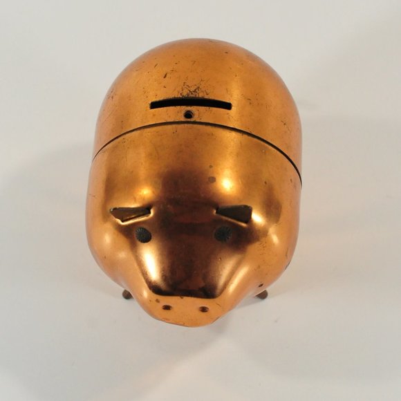 1970s Modern Cute Piggy Bank Shiny Copper - Picture 11 of 11